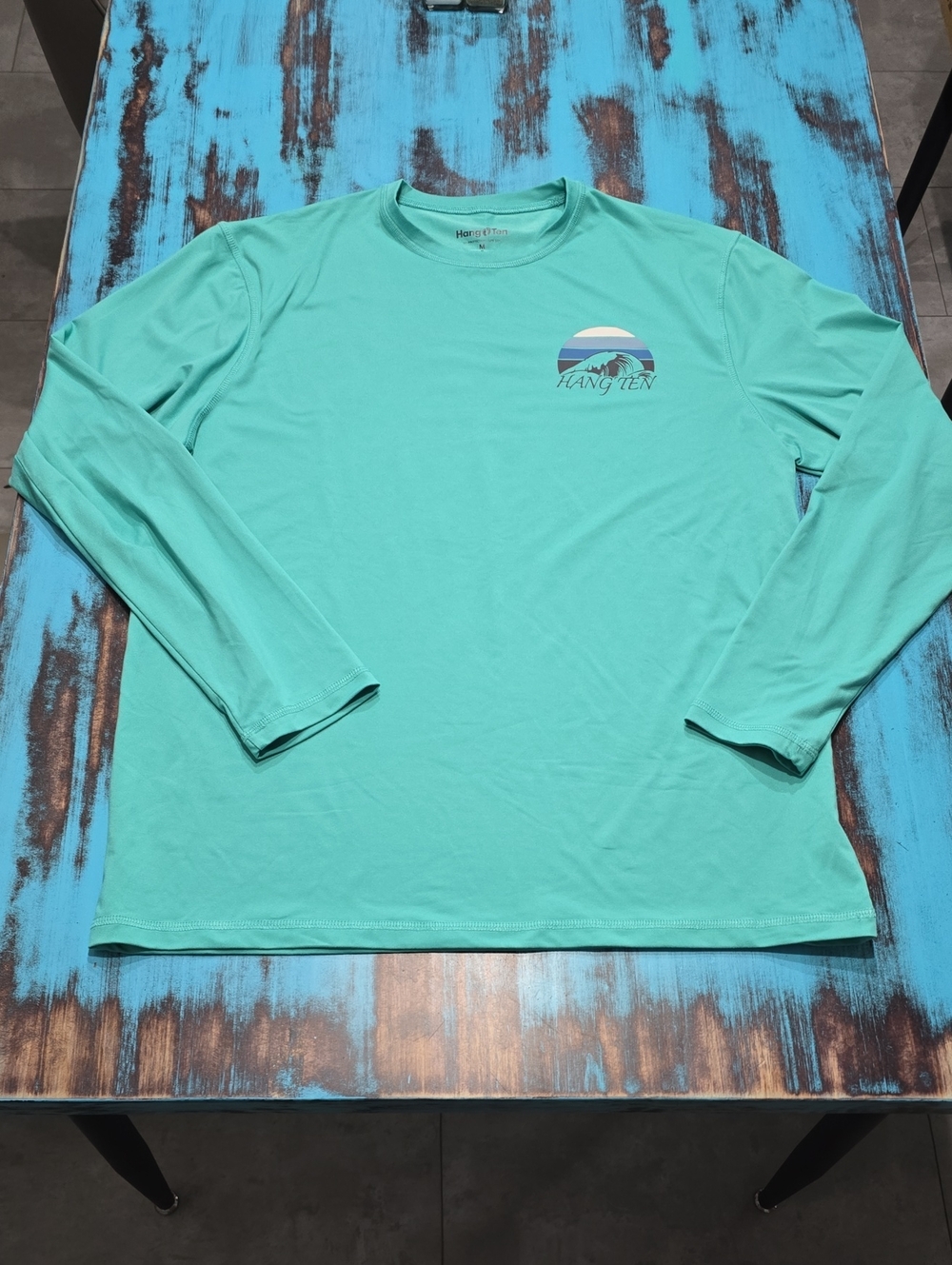 Hang Ten Men's Long Sleeve Rash Guard - Seafoam Green